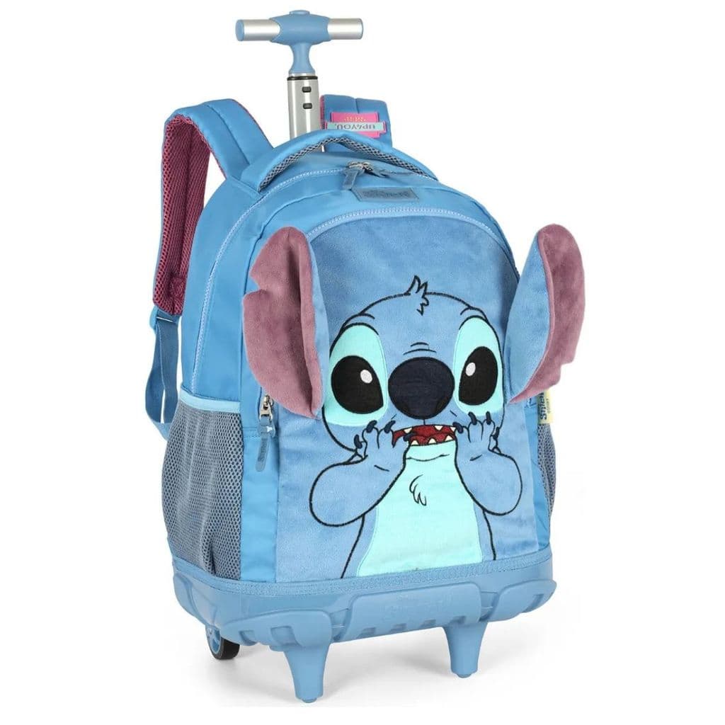 Mochila RodinhaCom Orelhas Aveludadas Stitch Luxcel Azul