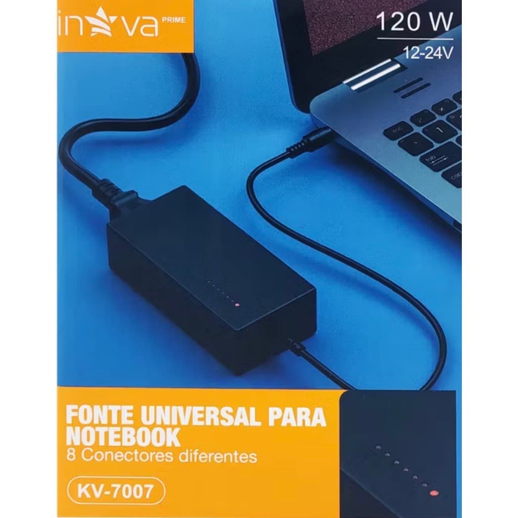 Inova Fonte Carregador Universal 120W 12-24V, Fonte Carregdor Para Notebook