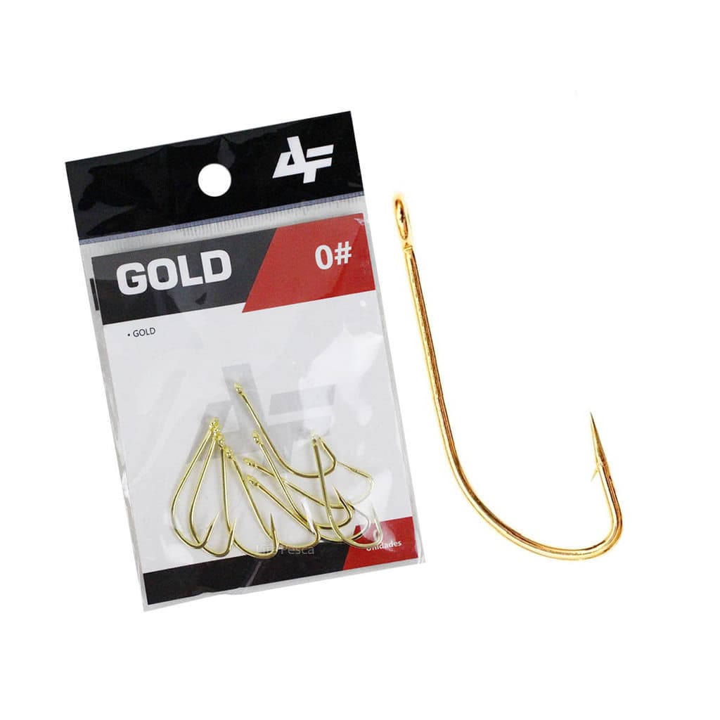 Anzol Albatroz Gold Nº 1/0 - Cartela C/ 12 Peças