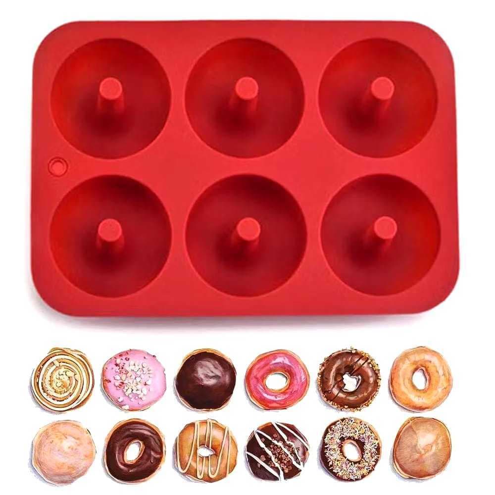 Formas Donuts Cor sortida 6 Cavidades 26Cm De Rosquinhas De Silicone Resistente