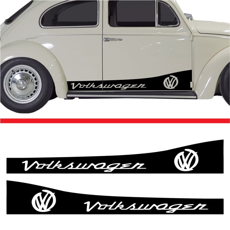 Kit Par Adesivos Faixas Laterais Volkswagen Fusca Imp144