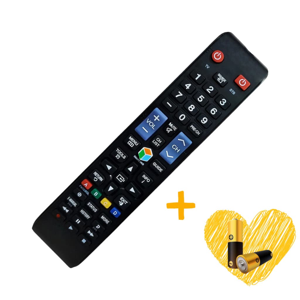Controle Compatível com Samsung LCD LED Smart TV Futebol SmartHub | Compativel | Reposição | Com Pilhas