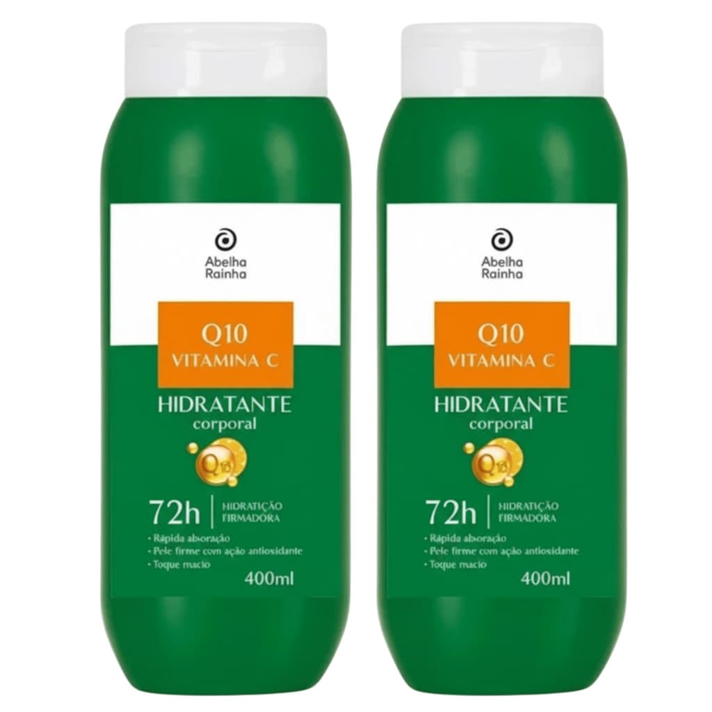 Kit 2 Hidratante Corporal Firmador Q10 e Vitamina C 400ml – Abelha Rainha