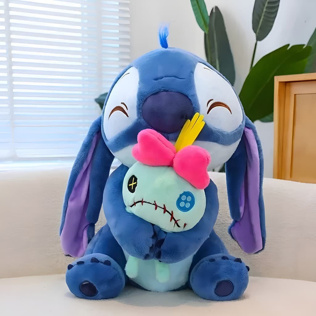 2 Ursos de Pelúcias Lilo Stitch 30cm + Xepa Scrump 20cm Disney