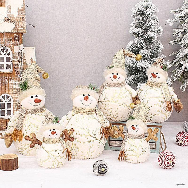 60/50/26cm Decoração De Natal Casa Boneca Curto Impressão De Pelúcia Boneco De Neve Para Shoppings Hotel Center Ornament