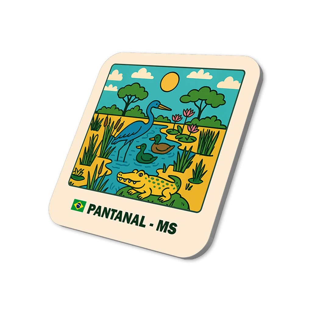 Imã Geladeira Pantanal-Mato Grosso do Sul Brasil 5x5cm De Metal Souvenir Lembrancinha Decorativo