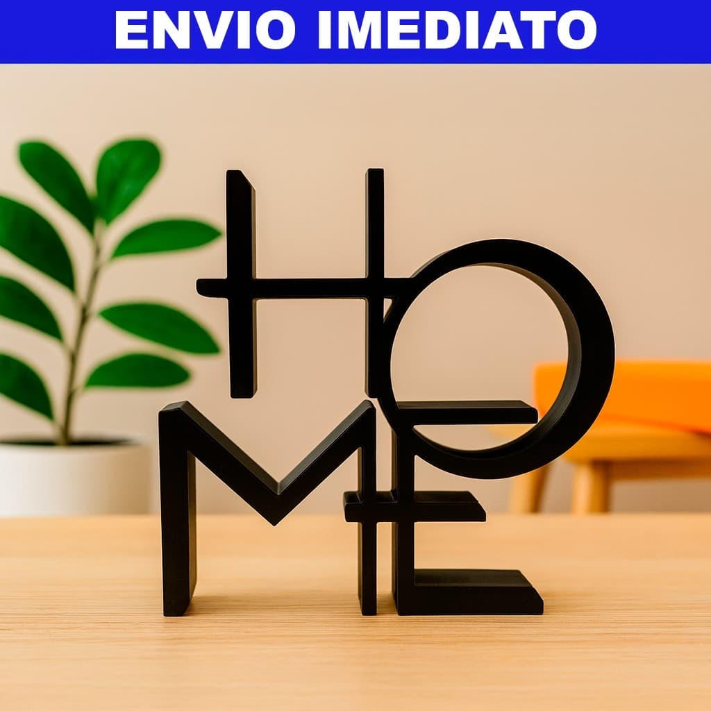 Escultura Decorativa HOME – Enfeite Moderno para Sala e Escritório