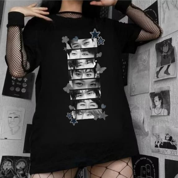 Camiseta Kpop Stray Kids Lançamento Algodão Vintage Coreano Tshirt Blusa SPD PREMIUM