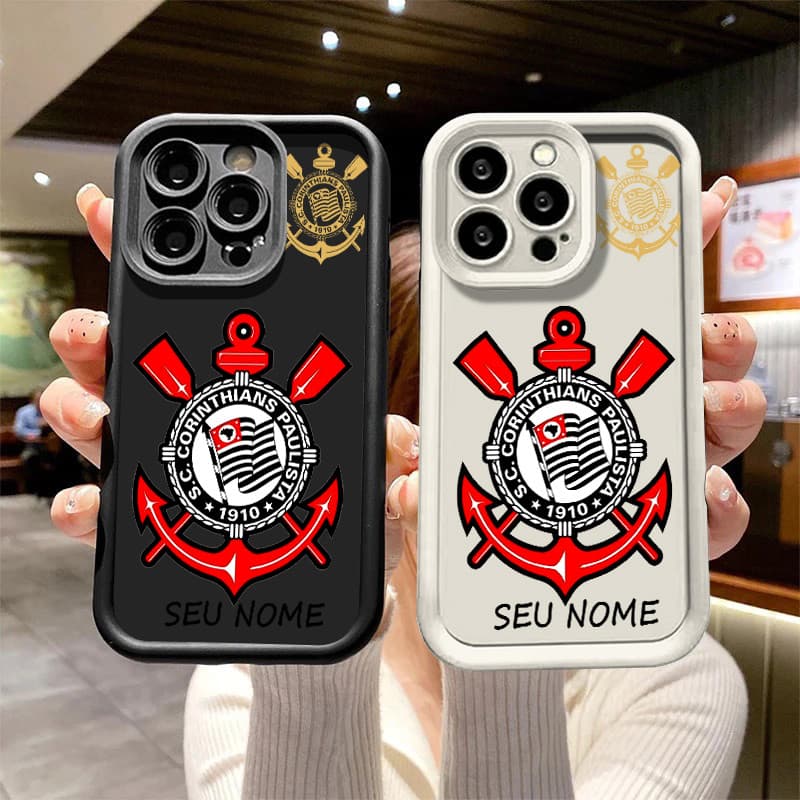 Capinha de personalizado Futebol Corinthians para Motorola Moto G84 G60 G54 G52 G24 G22 G20 G10 E20 capa anti impacto