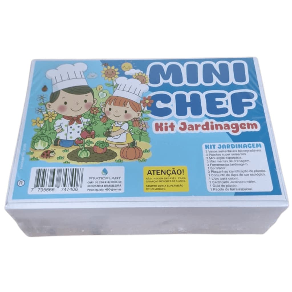 Kit Jardinagem Infantil Criança Completo Brinquedo Educativo Mini Chef