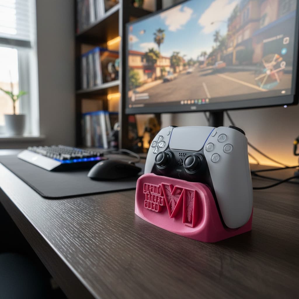 Suporte para Controle PS5 DualSense GTA VI em PLA | Organizador Gamer