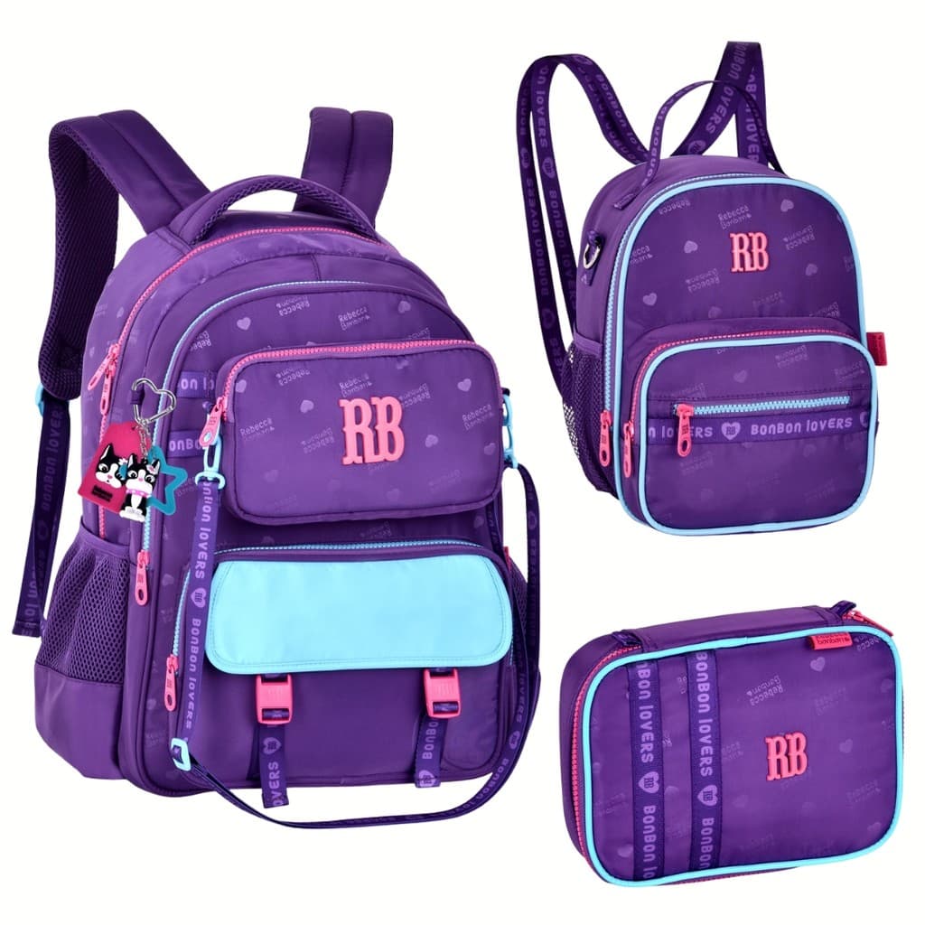 Kit Escolar Infantil RB26227 Mochila Lancheira Estojo RB Cs