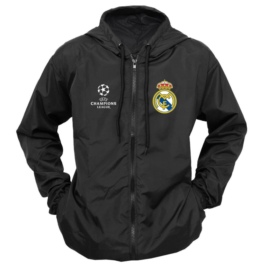 Corta Vento Real Madri Adulto ou Infantil com Capuz