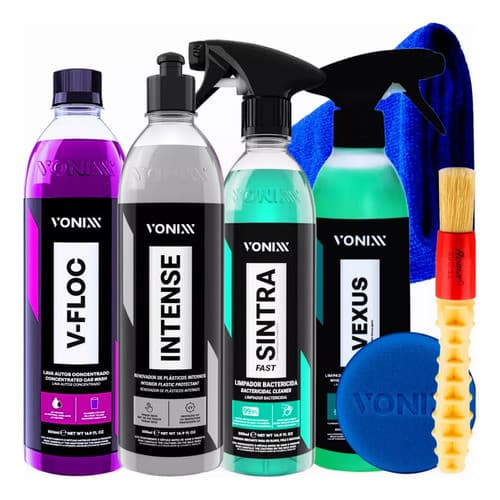 Kit Limpeza Automotiva Vonixx Completa Vexus V-floc Intense Sintra + Acessórios