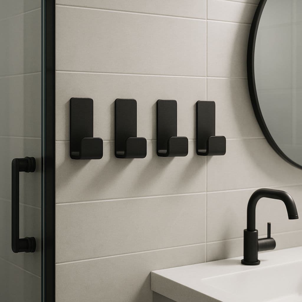 Gancho de Parede com Adesivo Fixação Sem Furo – Porta Toalha Quadrado Multiuso para Banheiro