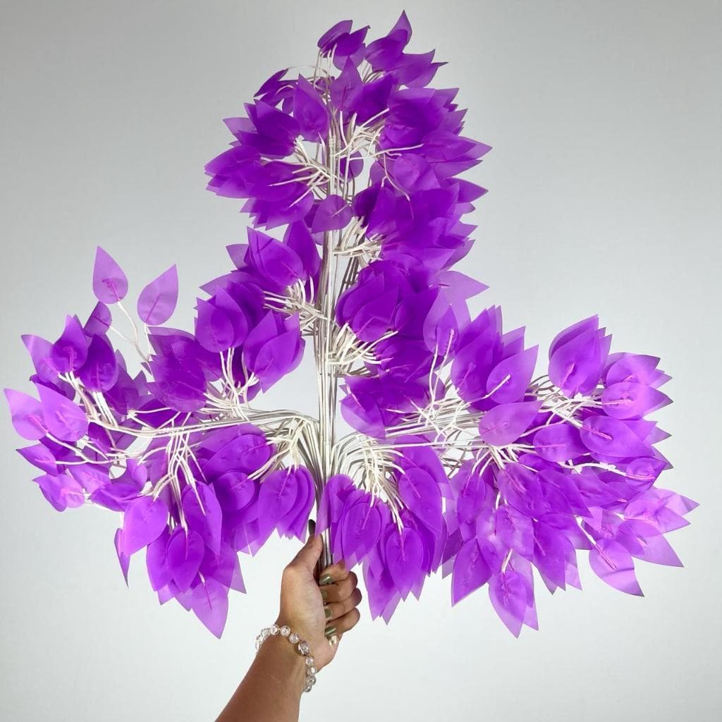 Folhas Fícus artificial de silicone com 42 folhas - BH802259 ROXO