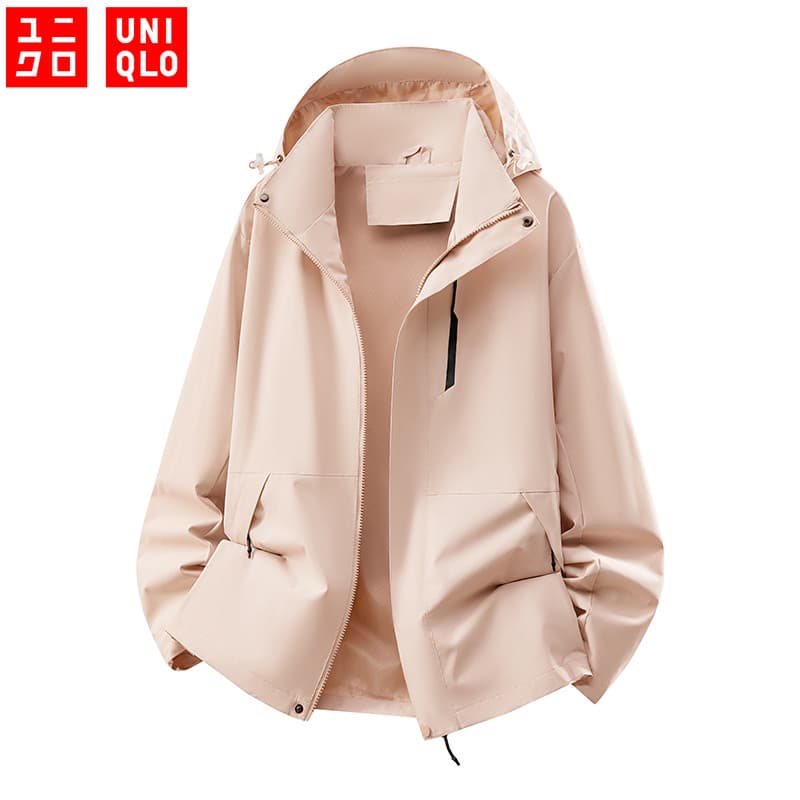 UNIQLO Jaquetas Impermeáveis Jaqueta Feminina Para Caminhada Ao Ar Livre Com Capuz Impermeável À Prova De Vento