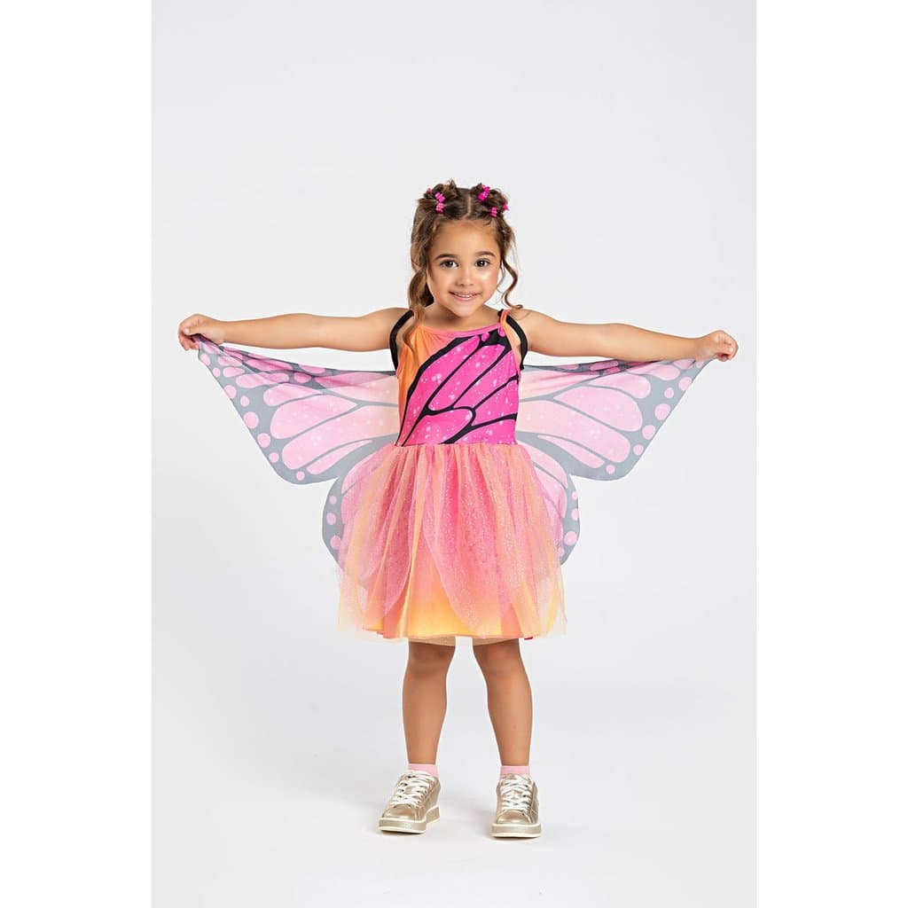 Vestido Fantasia Infantil Feminina Borboleta