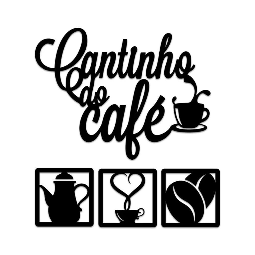 KIT 4 PEÇAS DECORATIVAS CANTINHO DO CAFE + FITA 3M ( ENVIO IMEDIATO )