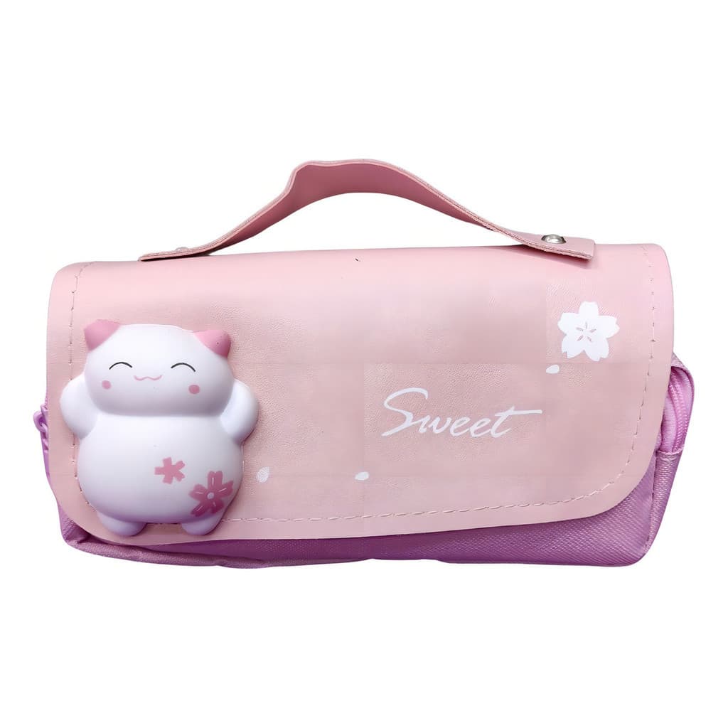 Estojo Ursinho Sweet Infantil em Tom Rosa Claro