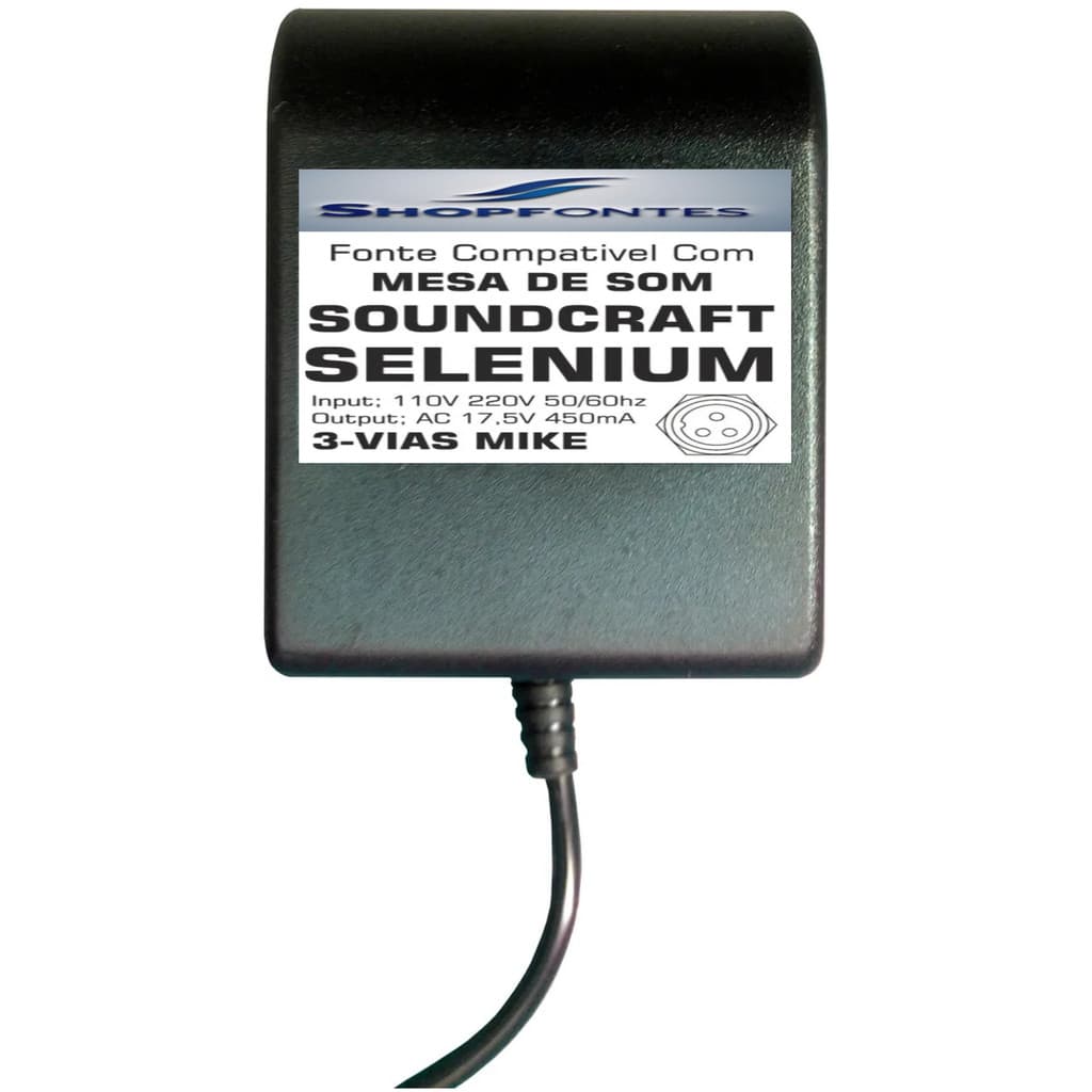 Fonte Carregador Mesa Soundcraft Selenium 17.5 X2 450Ma BIVOLT