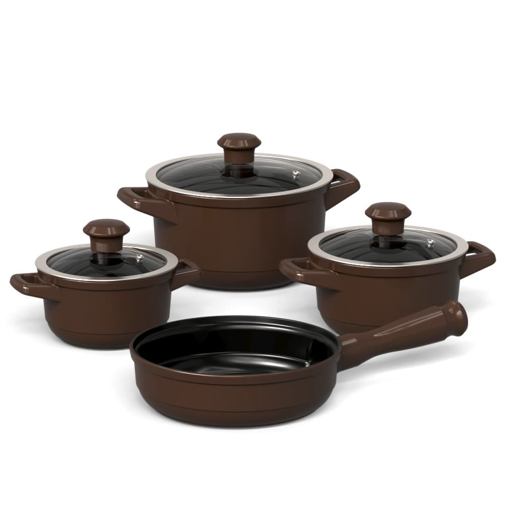 Jogo De Panelas Duo 4 Pcs - Chocolate
