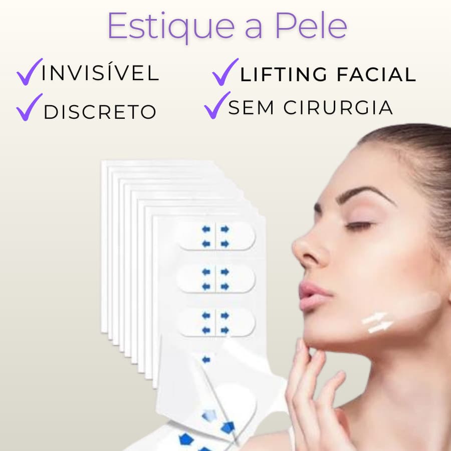 Kit com até 40 Fitas Invisíveis para Lifting Facial – Efeito Tensor Imediato para Maquiagem
