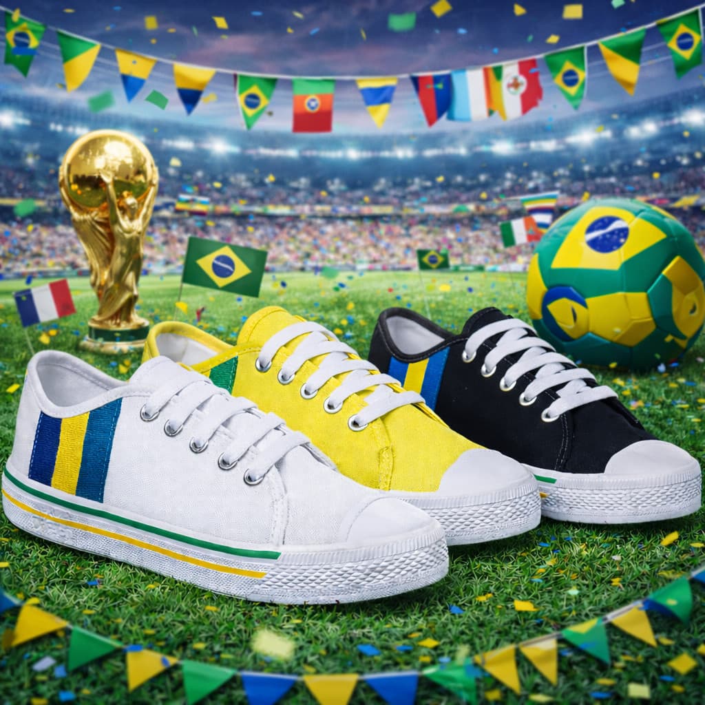 Tênis Copa Do Mundo Brasil Unissex Macio Confortável Antiderrapante Dia Dia Promoção Baby Soffete
