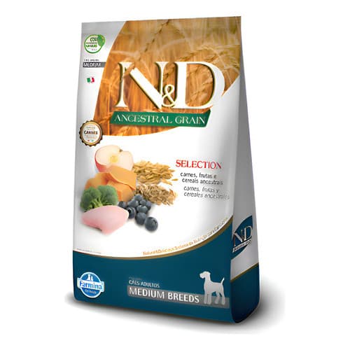 Ração N&d Ancestral Carnes Frutas Cão Adulto Raça Média 15kg
