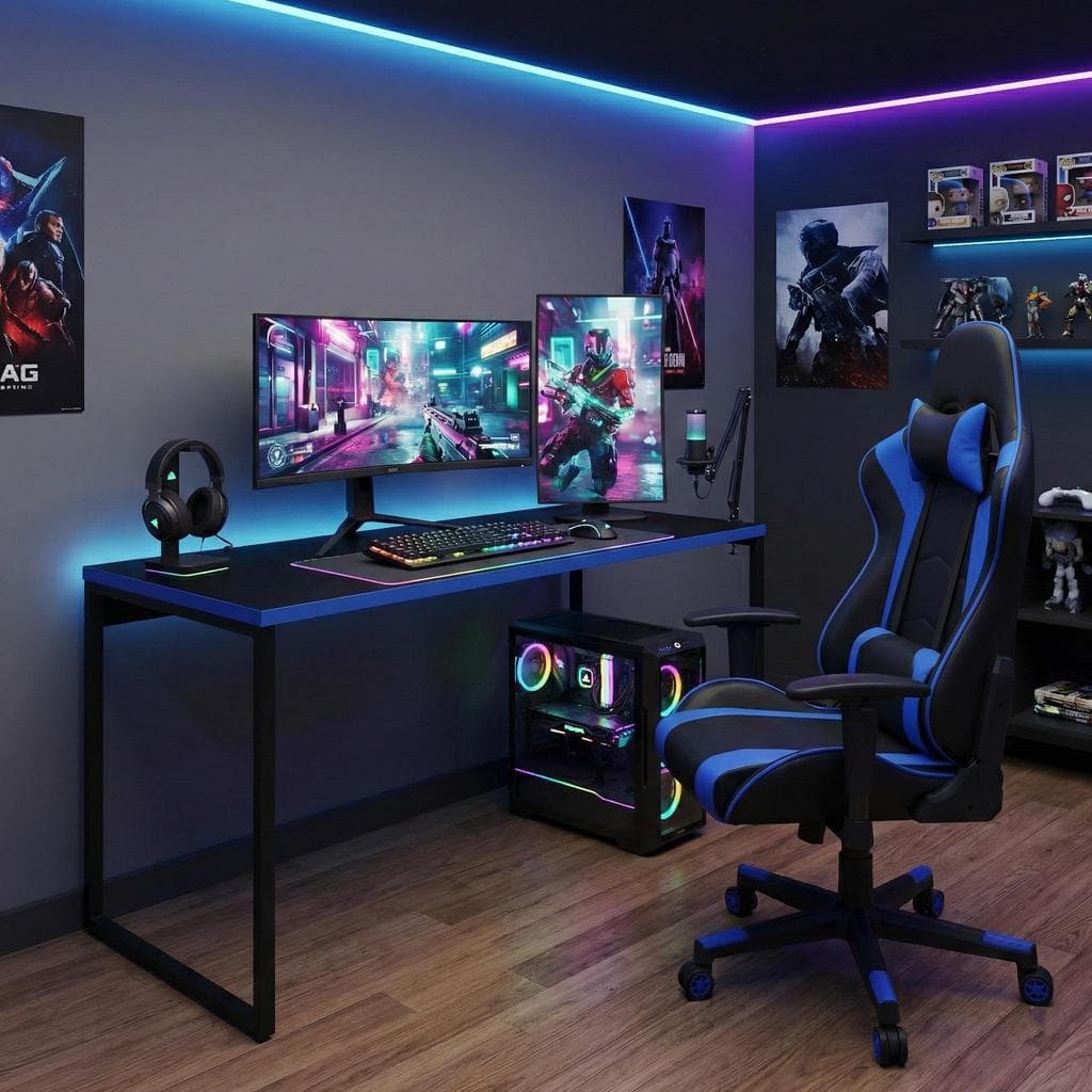 Mesa Gamer Kuadra 150cm Est.Preta