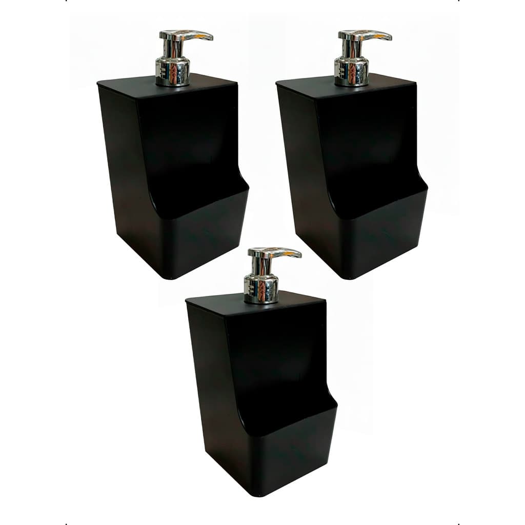Kit 3 Dispenser Detergente Dosador Cozinha Pia Porta Esponja