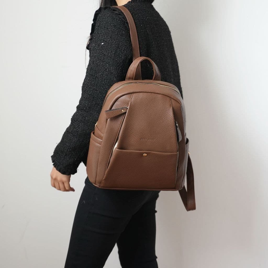 TOMI MITO Bolsa Mochila Feminina Minimalista Com Textura De Lichia Grande Capacidade Texturizada PU E Casual B707