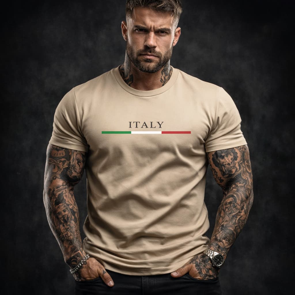 Camiseta Premium Masculina Italy Estilo Minimalista