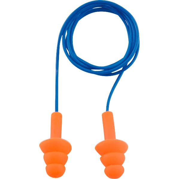 Protetor auditivo tipo plug de silicone com cordão em PVC NOVE54