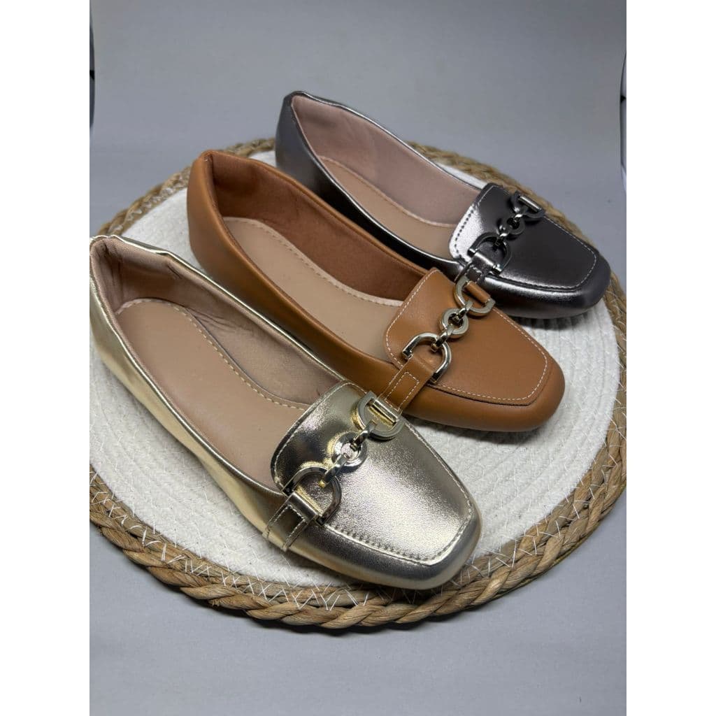 Kit 3 Mocassim Feminino Bico Quadrado abs confort estilo