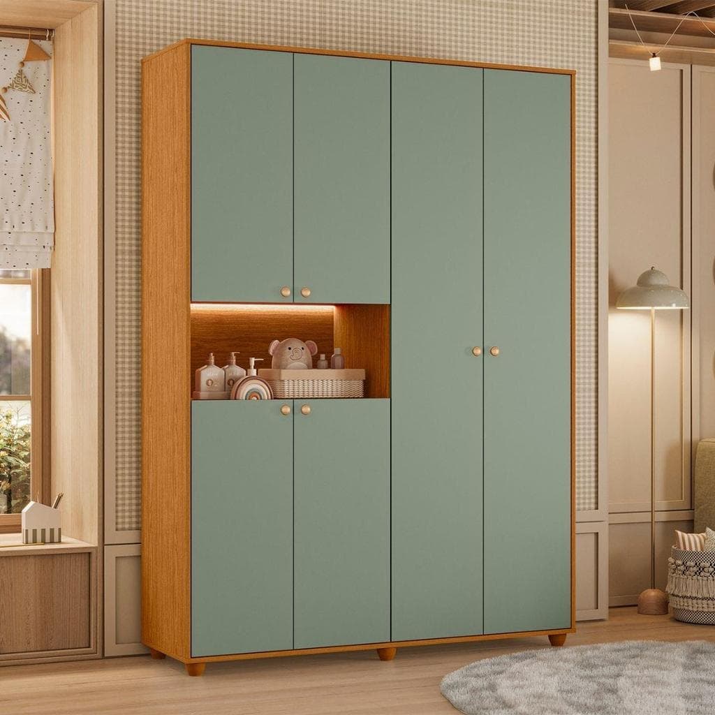 GUARDA ROUPA 6 PORTAS COM NICHO CENTRAL ORGANIZADOR