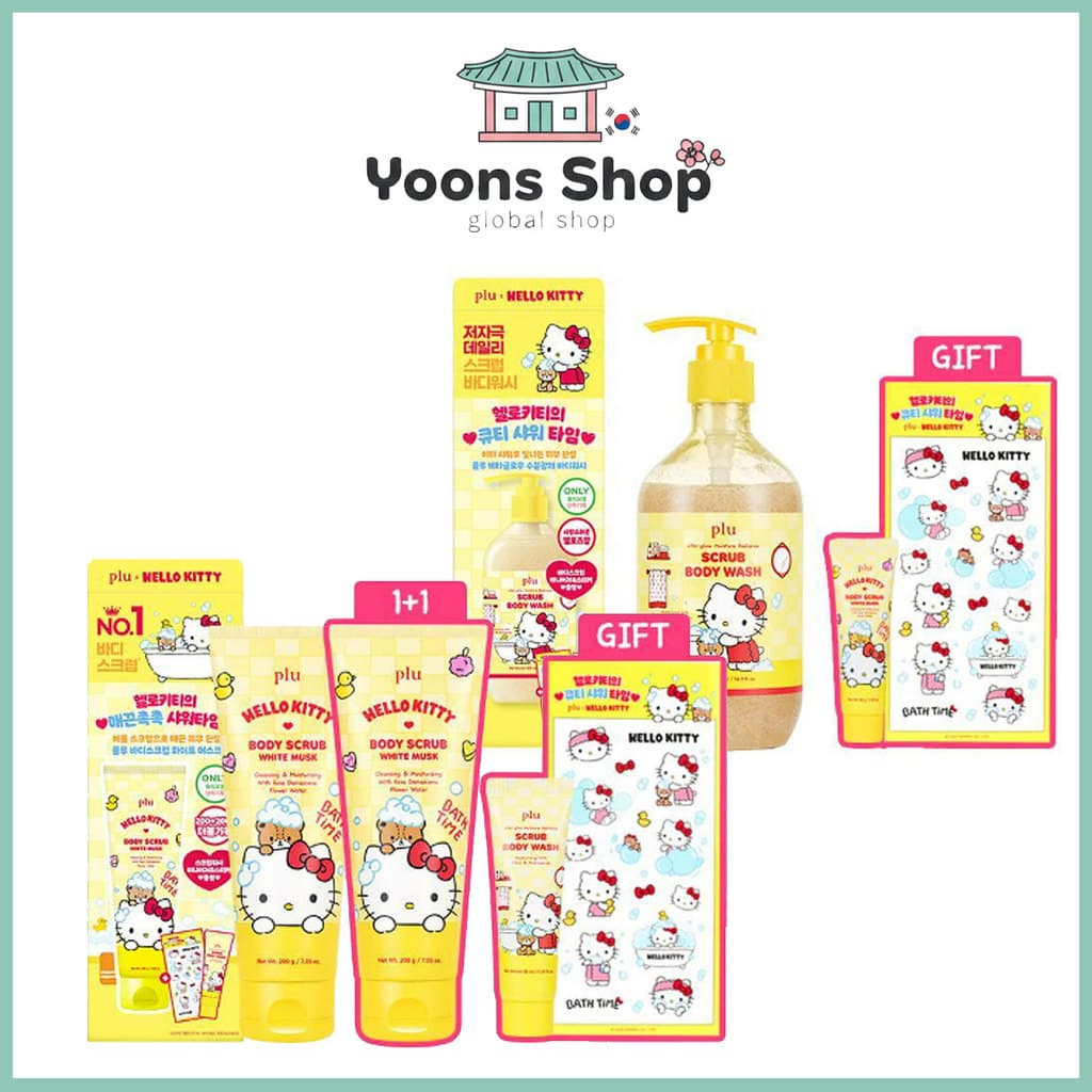 Coleção Original Body Scrub/Vita Glow Body Wash [plu X HELLO KITTY]-da Coreia