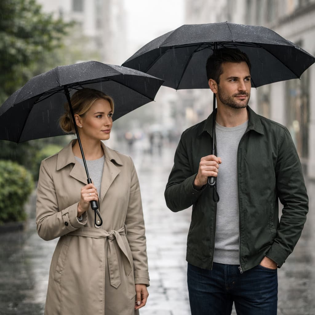 Guarda Chuva 750 Preto Adulto Unissex Dias Chuvosos Passeios Eventos Ao Ar Livre Proteção E Estilo