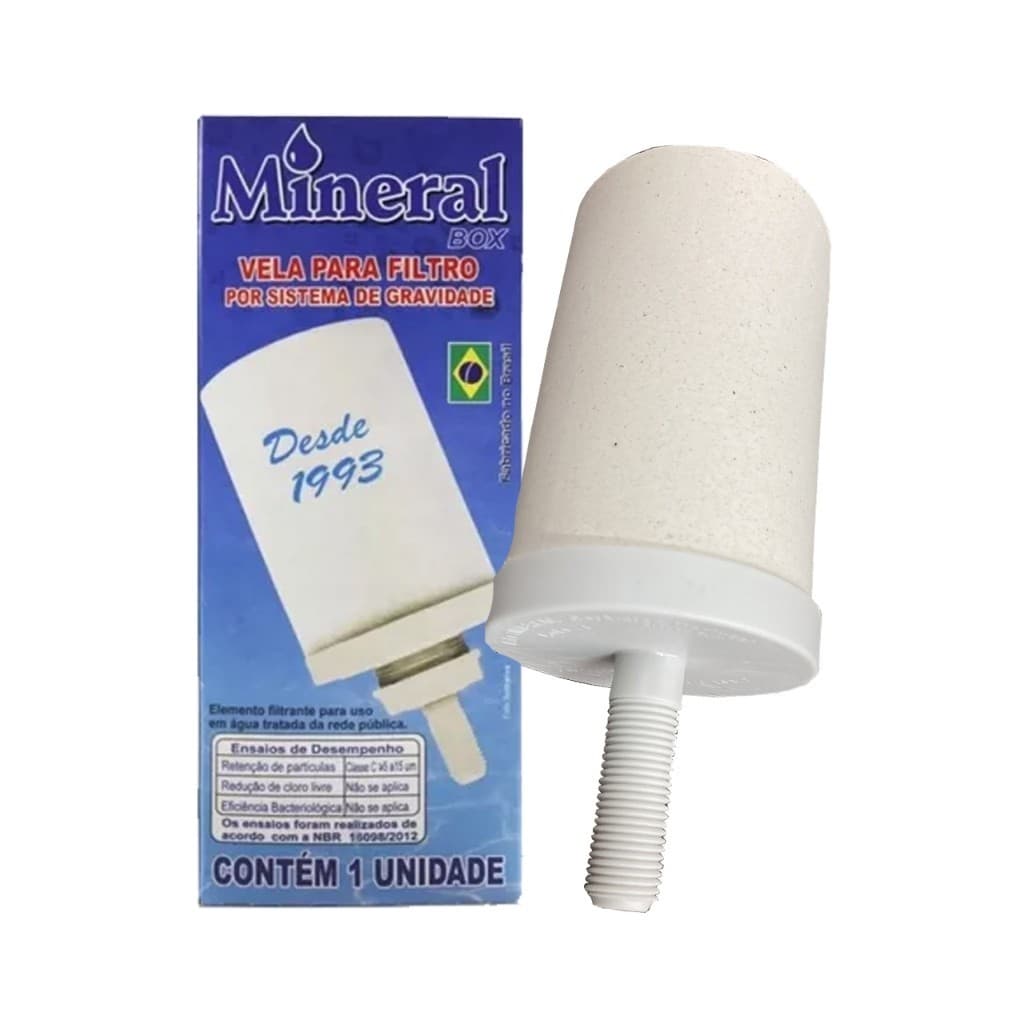 Kit 3 Velas Cerâmica Tradicional para Filtro De Barro marcas MINERAL ou ACQUA AZZURRA - Entrega Rápida