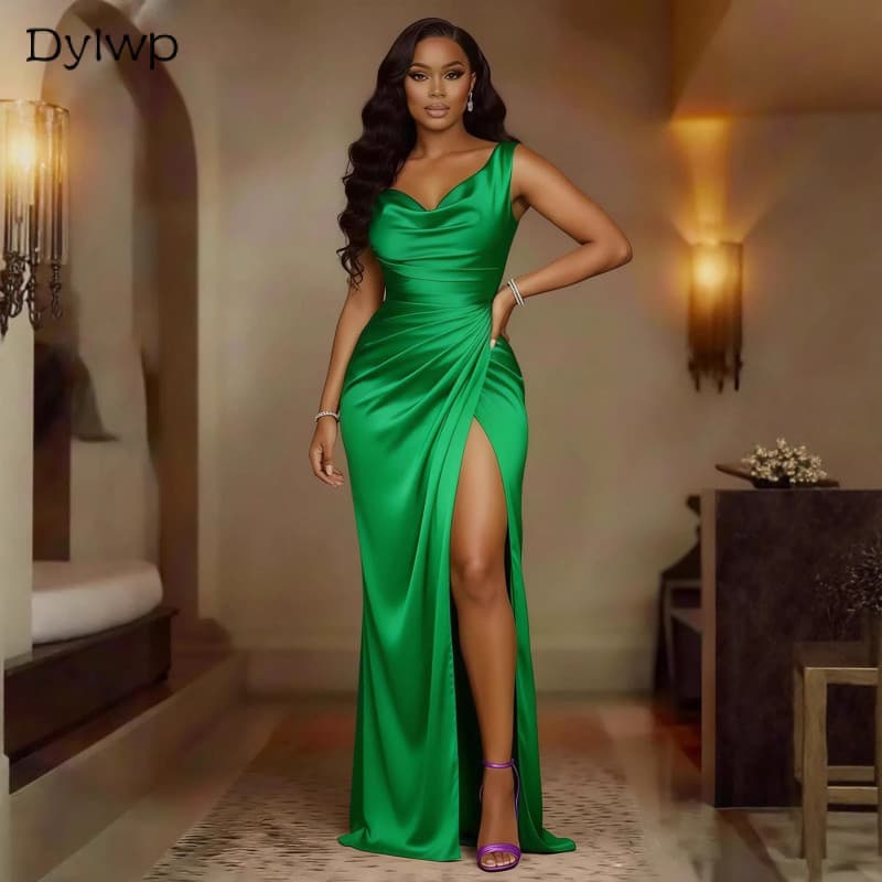 Vestido De Noite Para Feminino, Formal , Sem Mangas , Longo , Maxi , Elegante , Sólido , Fenda Alta , Banquete , Festa