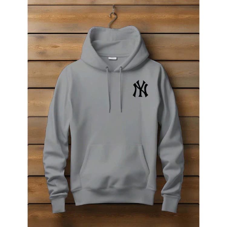 Moletom Canguru Unissex New York Estampa Flanelado Com Bolso Casual Algodão Frio Branco Masculino