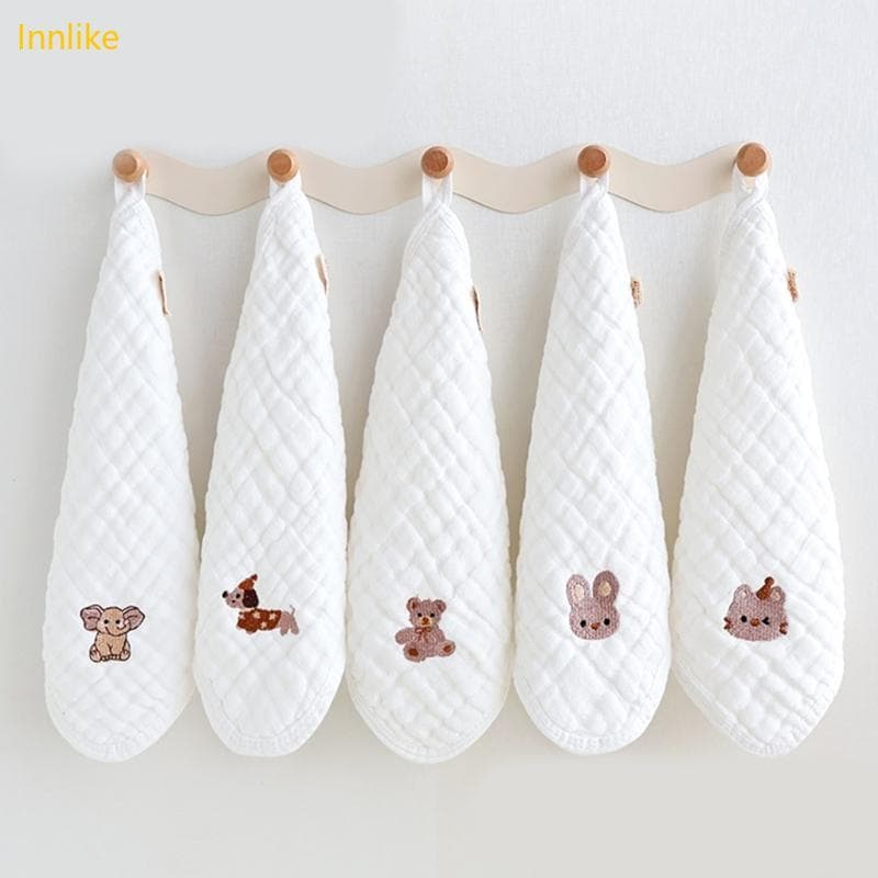 Innlike 5 Pçs 1pc Babando Toalha Panos Banho Do Bebê Respirável Recém-Nascidos Rosto 6 Camadas Absorventes