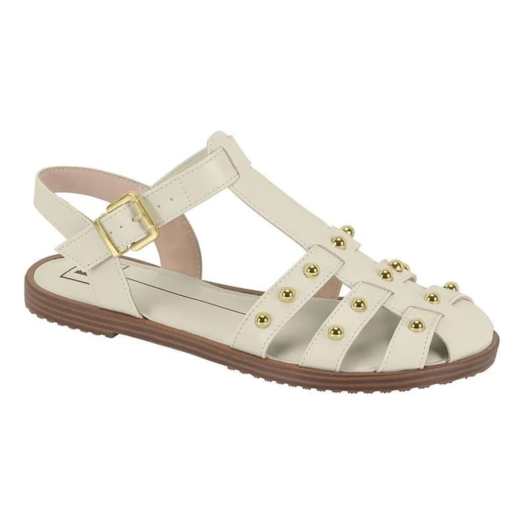 Sandália Moleca Feminina Rasteira Branco Off 5555.202