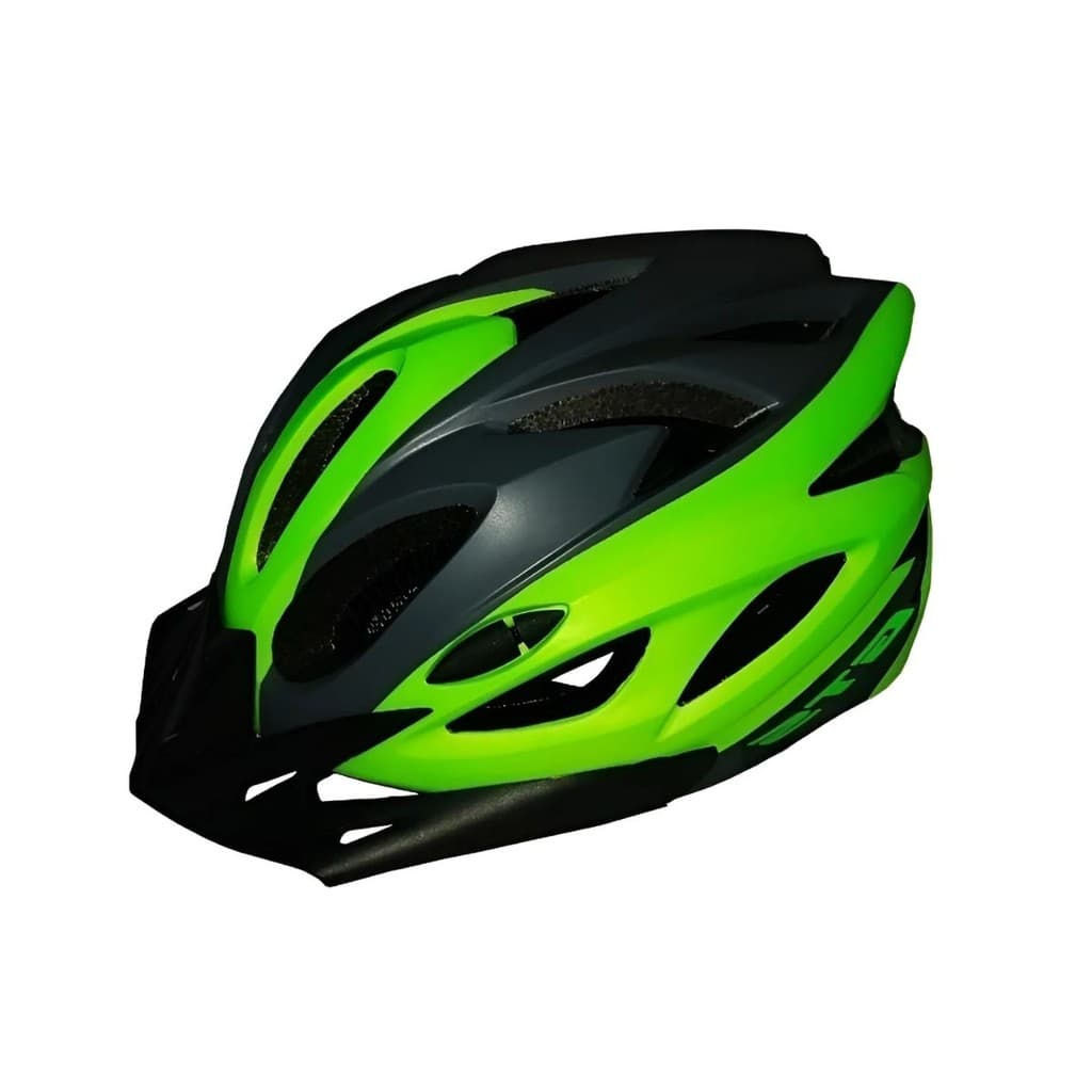 Capacete MTB In Mold G Com Led Preto e Verde Brilhante