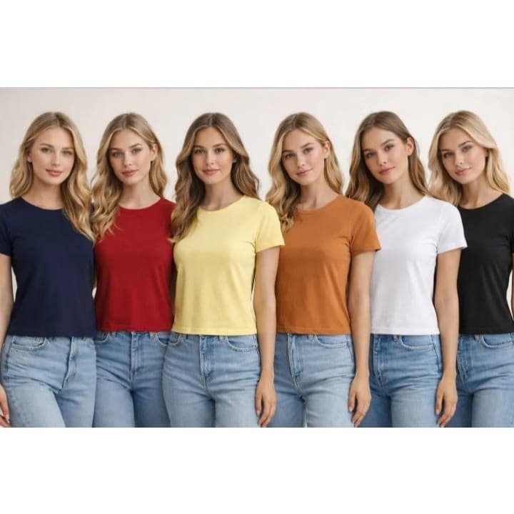 T-shirt Camiseta Feminina Tam Uni Até 42 Varias Cores