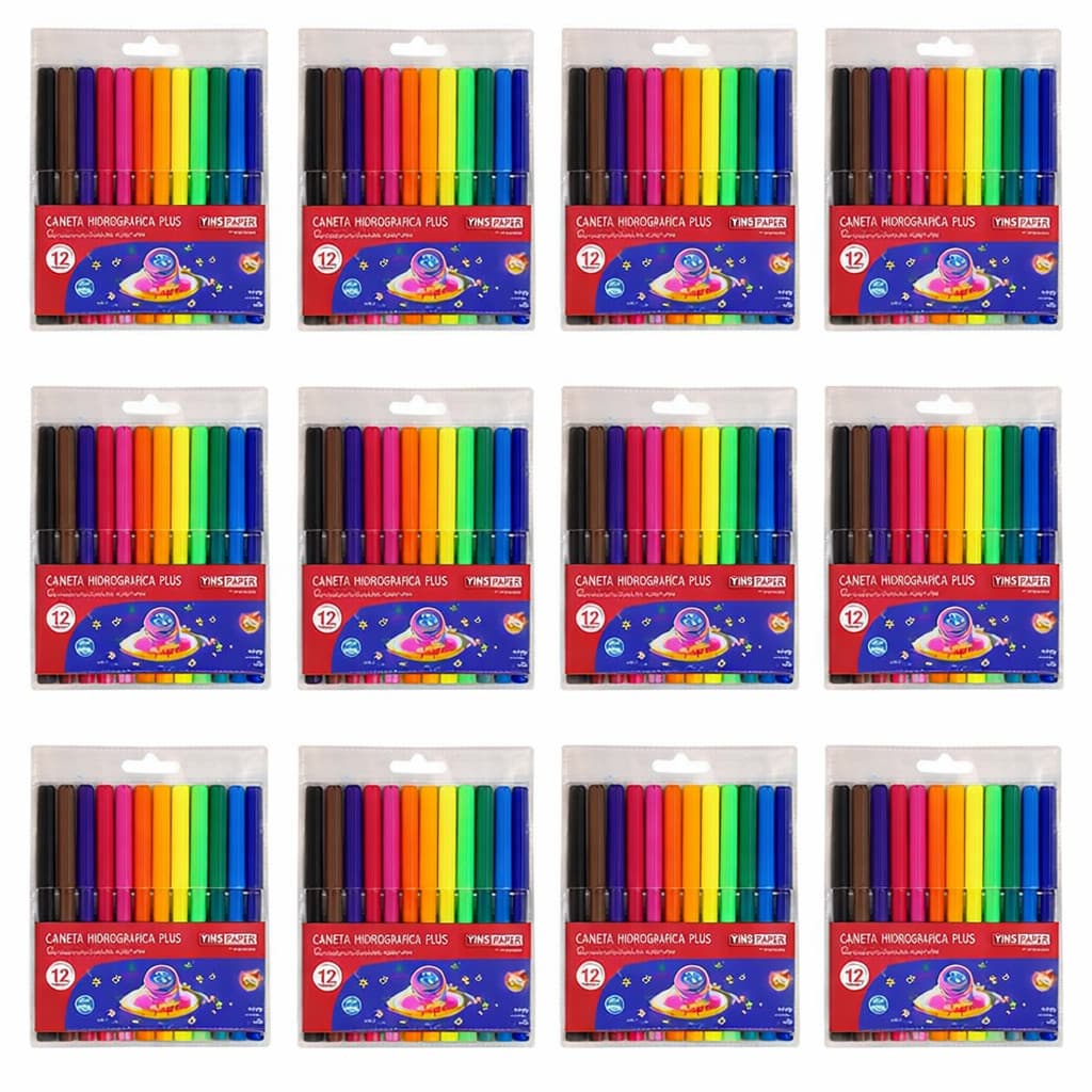 Canetas Hidrográficas 12 Cores kit 6 12 24 Escolar Lavável Ponta Resistente Para Desenho Colorir Crianças