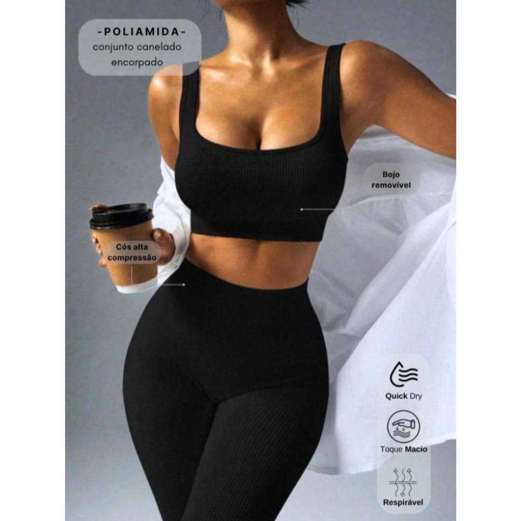 NS-129 Conjunto fit CANELADO - Conforto e Praticidade Suave