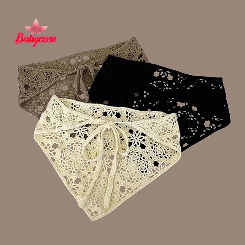 BYCE > Lenço De Cabeça De Malha De Cabelo Floral Feminino Artesanal Crochê Viagem Foto Turbante Acessório Novo