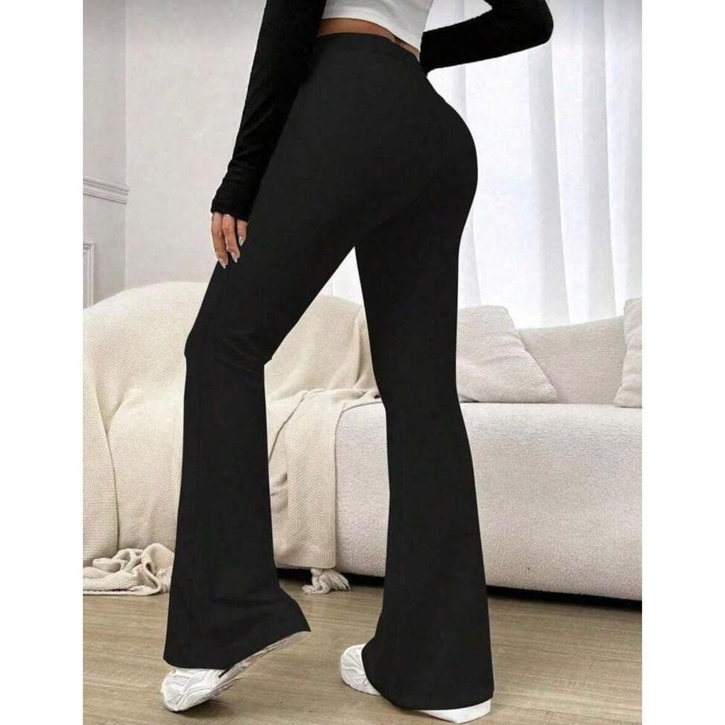 Calça Legging Flare Feminina Cintura Alta Boca de Sino Bailarina Premium