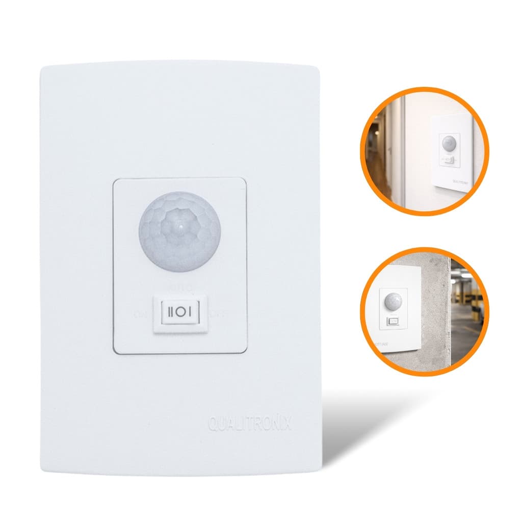 Sensor Presença E Movimento C/ Interruptor 6 Em 1 Automático Fotocélula Temporizador Parede 180 Grau